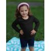 Haloumoning Toddler Baby Girls Long Sleeve T Shirt Little Kids Fall Crew Neck Tops Casual Tees 3-10 Years(Black)
