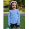 Haloumoning Toddler Baby Girls Long Sleeve T Shirt Little Kids Fall Crew Neck Tops Casual Tees 3-10 Years(Blue)