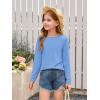 Haloumoning Toddler Baby Girls Long Sleeve T Shirt Little Kids Fall Crew Neck Tops Casual Tees 3-10 Years(Blue)