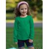 Haloumoning Toddler Baby Girls Long Sleeve T Shirt Little Kids Fall Crew Neck Tops Casual Tees 3-10 Years(Dark Green)