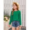 Haloumoning Toddler Baby Girls Long Sleeve T Shirt Little Kids Fall Crew Neck Tops Casual Tees 3-10 Years(Dark Green)
