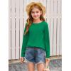Haloumoning Toddler Baby Girls Long Sleeve T Shirt Little Kids Fall Crew Neck Tops Casual Tees 3-10 Years(Dark Green)