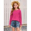 Haloumoning Toddler Baby Girls Long Sleeve T Shirt Little Kids Fall Crew Neck Tops Casual Tees 3-10 Years(Hot Pink)