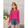 Haloumoning Toddler Baby Girls Long Sleeve T Shirt Little Kids Fall Crew Neck Tops Casual Tees 3-10 Years(Hot Pink)
