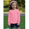 Haloumoning Toddler Baby Girls Long Sleeve T Shirt Little Kids Fall Crew Neck Tops Casual Tees 3-10 Years(Pink)