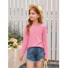 Haloumoning Toddler Baby Girls Long Sleeve T Shirt Little Kids Fall Crew Neck Tops Casual Tees 3-10 Years(Pink)