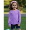 Haloumoning Toddler Baby Girls Long Sleeve T Shirt Little Kids Fall Crew Neck Tops Casual Tees 3-10 Years(Purple)