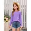 Haloumoning Toddler Baby Girls Long Sleeve T Shirt Little Kids Fall Crew Neck Tops Casual Tees 3-10 Years(Purple)