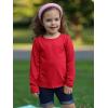 Haloumoning Toddler Baby Girls Long Sleeve T Shirt Little Kids Fall Crew Neck Tops Casual Tees 3-10 Years(Red)