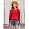 Haloumoning Toddler Baby Girls Long Sleeve T Shirt Little Kids Fall Crew Neck Tops Casual Tees 3-10 Years(Red)