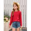 Haloumoning Toddler Baby Girls Long Sleeve T Shirt Little Kids Fall Crew Neck Tops Casual Tees 3-10 Years(Red)