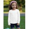 Haloumoning Toddler Baby Girls Long Sleeve T Shirt Little Kids Fall Crew Neck Tops Casual Tees 3-10 Years(White)