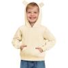 Haloumoning Baby Toddler Kid Boy Hooded Sweatshirts Fleece Hoodies Ear Hoodie Pullover Clothes with Pocket 1-8 Years(Apricot)
