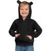 Haloumoning Baby Toddler Kid Boy Hooded Sweatshirts Fleece Hoodies Ear Hoodie Pullover Clothes with Pocket 1-8 Years(Black)