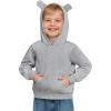 Haloumoning Baby Toddler Kid Boy Hooded Sweatshirts Fleece Hoodies Ear Hoodie Pullover Clothes with Pocket 1-8 Years(Dark Grey)