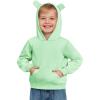 Haloumoning Baby Toddler Kid Boy Hooded Sweatshirts Fleece Hoodies Ear Hoodie Pullover Clothes with Pocket 1-8 Years(Light Green)