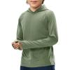 Haloumoning Boys Athletic Hoodies Youth Raglan Long Sleeve Pullover Hoodie Sweatshirts with Thumbhole 5-14 Years(Army Green)