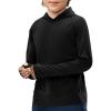 Haloumoning Boys Athletic Hoodies Youth Raglan Long Sleeve Pullover Hoodie Sweatshirts with Thumbhole 5-14 Years(Black)