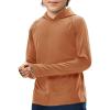 Haloumoning Boys Athletic Hoodies Youth Raglan Long Sleeve Pullover Hoodie Sweatshirts with Thumbhole 5-14 Years(Brown)