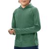 Haloumoning Boys Athletic Hoodies Youth Raglan Long Sleeve Pullover Hoodie Sweatshirts with Thumbhole 5-14 Years(Dark Green)