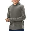 Haloumoning Boys Athletic Hoodies Youth Raglan Long Sleeve Pullover Hoodie Sweatshirts with Thumbhole 5-14 Years(Grey)