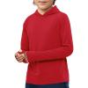 Haloumoning Boys Athletic Hoodies Youth Raglan Long Sleeve Pullover Hoodie Sweatshirts with Thumbhole 5-14 Years(Red)
