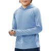 Haloumoning Boys Athletic Hoodies Youth Raglan Long Sleeve Pullover Hoodie Sweatshirts with Thumbhole 5-14 Years(Sky Blue)