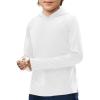 Haloumoning Boys Athletic Hoodies Youth Raglan Long Sleeve Pullover Hoodie Sweatshirts with Thumbhole 5-14 Years(White)