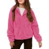 Haloumoning Girls’ Outerwear Jackets Kids Soft Fleece Zip up Hoodie with Pockets 5-14 years(Hot Pink)
