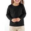 Haloumoning Toddler Baby Girls Long Sleeve T Shirt Little Kids Fall Crew Neck Tops Casual Tees 3-10 Years(Black)
