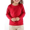 Haloumoning Toddler Baby Girls Long Sleeve T Shirt Little Kids Fall Crew Neck Tops Casual Tees 3-10 Years(Red)