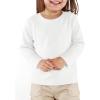 Haloumoning Toddler Baby Girls Long Sleeve T Shirt Little Kids Fall Crew Neck Tops Casual Tees 3-10 Years(White)