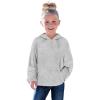Haloumoning Toddler Girls Fuzzy Fleece Hoodies Baby Kids Warm Pullover Hooded Sweatshirt with Pockets(Grey)