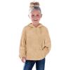 Haloumoning Toddler Girls Fuzzy Fleece Hoodies Baby Kids Warm Pullover Hooded Sweatshirt with Pockets(Khaki)