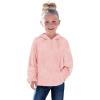 Haloumoning Toddler Girls Fuzzy Fleece Hoodies Baby Kids Warm Pullover Hooded Sweatshirt with Pockets(Light Pink)