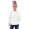 Haloumoning Toddler Girls Fuzzy Fleece Hoodies Baby Kids Warm Pullover Hooded Sweatshirt with Pockets(White)