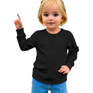 Haloumoning Baby Girls and Toddlers’ Crewneck Sweatshirts Kids Long Sleeve Fall Pullovers 2-10 Years(Black)