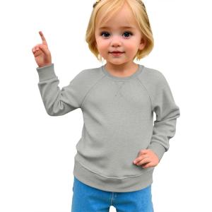 Haloumoning Baby Girls and Toddlers’ Crewneck Sweatshirts Kids Long Sleeve Fall Pullovers 2-10 Years(Grey)