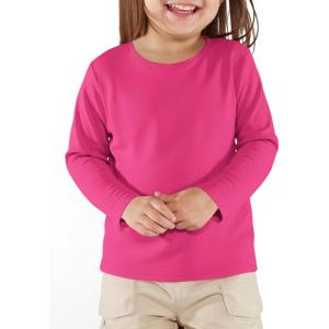 Haloumoning Toddler Baby Girls Long Sleeve T Shirt Little Kids Fall Crew Neck Tops Casual Tees 3-10 Years(Hot Pink)