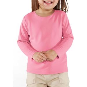 Haloumoning Toddler Baby Girls Long Sleeve T Shirt Little Kids Fall Crew Neck Tops Casual Tees 3-10 Years(Pink)