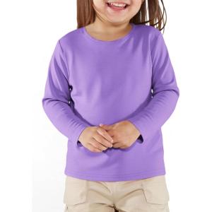 Haloumoning Toddler Baby Girls Long Sleeve T Shirt Little Kids Fall Crew Neck Tops Casual Tees 3-10 Years(Purple)