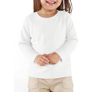 Haloumoning Toddler Baby Girls Long Sleeve T Shirt Little Kids Fall Crew Neck Tops Casual Tees 3-10 Years(White)