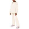 Haloumoning Girls 2 Pieces Outfits Ribbed Knit Hoodies Flare Pants Sweatshirts and Sweatpants Kids Tracksuits 4-14 Years(Beige)
