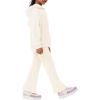 Haloumoning Girls 2 Pieces Outfits Ribbed Knit Hoodies Flare Pants Sweatshirts and Sweatpants Kids Tracksuits 4-14 Years(Beige)