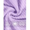 Haloumoning Girls 2 Pieces Outfits Ribbed Knit Hoodies Flare Pants Sweatshirts and Sweatpants Kids Tracksuits 4-14 Years(Purple)