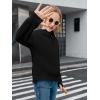Haloumoning Girls Athletic Quarter Zip Fleece Hoodies Kids Side Slits Sweatshirts Thumb Hole Pullover Tops 5-14 Years(Black)