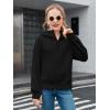 Haloumoning Girls Athletic Quarter Zip Fleece Hoodies Kids Side Slits Sweatshirts Thumb Hole Pullover Tops 5-14 Years(Black)