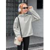 Haloumoning Girls Athletic Quarter Zip Fleece Hoodies Kids Side Slits Sweatshirts Thumb Hole Pullover Tops 5-14 Years(Gray)