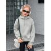 Haloumoning Girls Athletic Quarter Zip Fleece Hoodies Kids Side Slits Sweatshirts Thumb Hole Pullover Tops 5-14 Years(Gray)