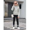Haloumoning Girls Athletic Quarter Zip Fleece Hoodies Kids Side Slits Sweatshirts Thumb Hole Pullover Tops 5-14 Years(Gray)